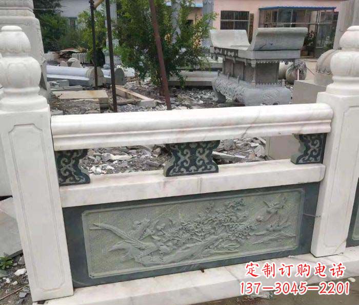 张掖园林景观大理石桥栏板石雕 (2)