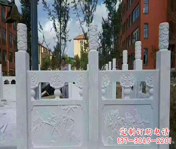 张掖园林景观大理石桥栏板石雕_2