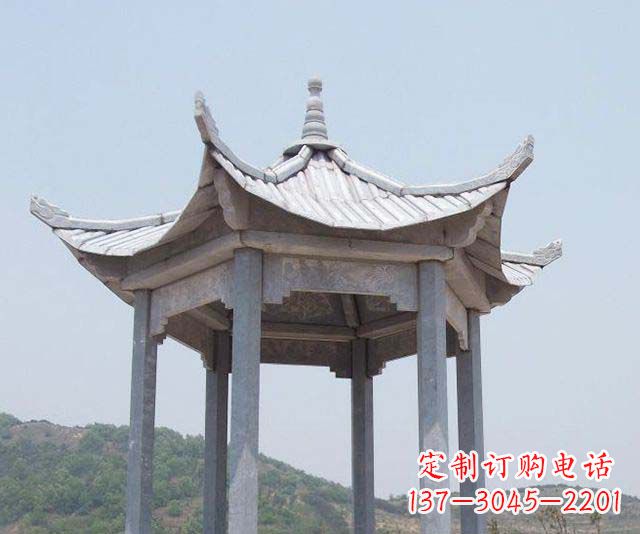 张掖园林景观单层石雕凉亭 (2)