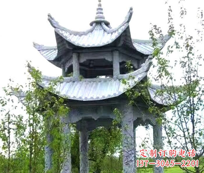 张掖园林景观仿古六角石凉亭