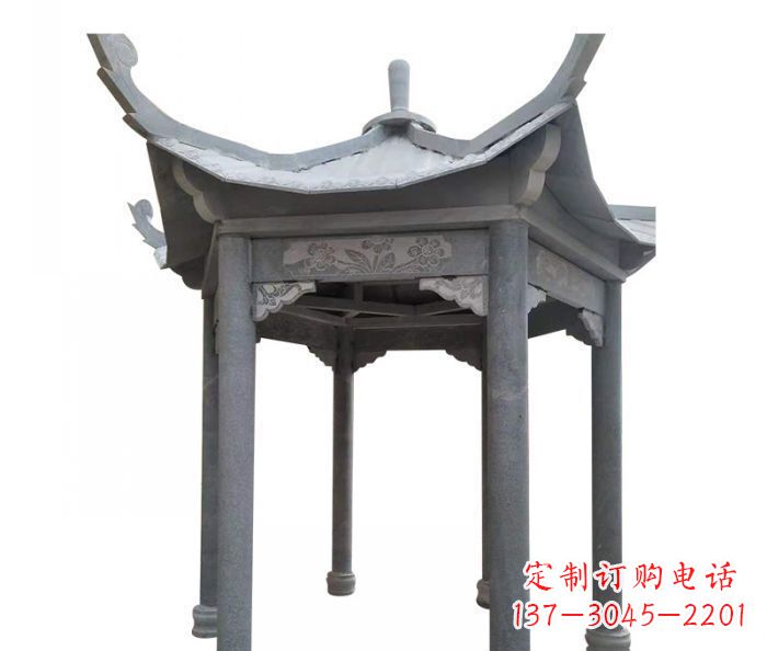 张掖园林景观仿古石雕凉亭 (3)