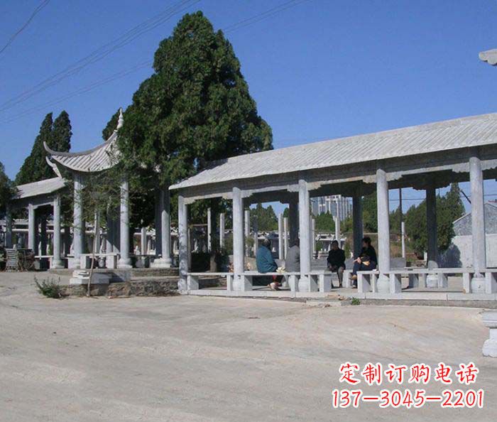 张掖园林景观仿古石雕长廊凉亭 (2)