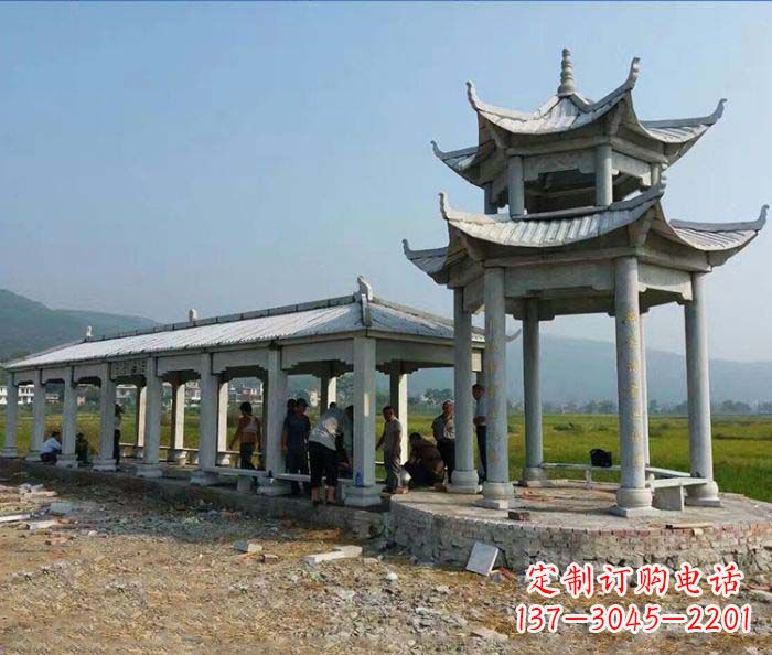 张掖园林景观仿古石雕长廊凉亭
