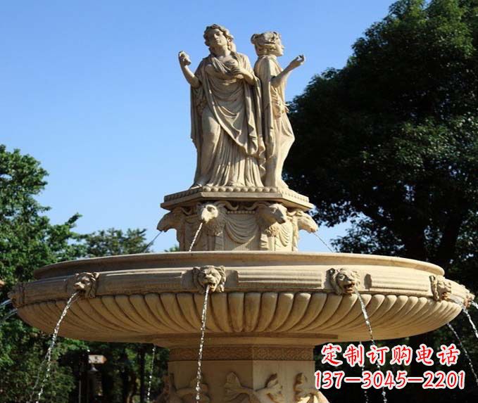 张掖园林景观西方人物喷泉石雕