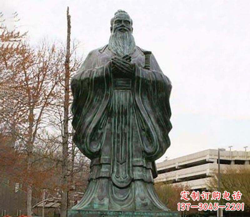 张掖园林老子人物铜雕