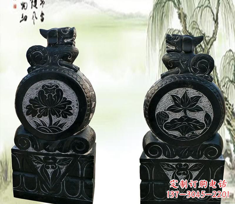 张掖园林貔貅门墩石雕