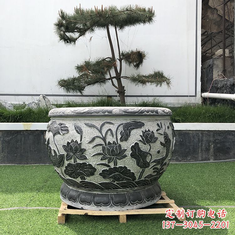 张掖园林石雕水缸