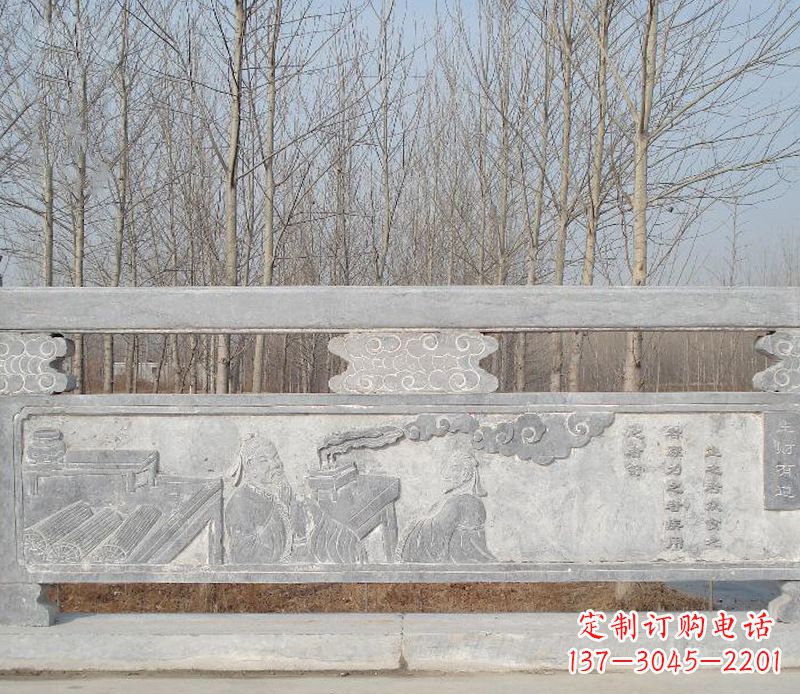 张掖园林石浮雕栏板景观石雕 (3)