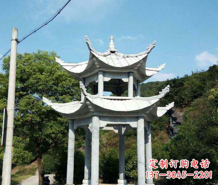 张掖园林双层凉亭石雕