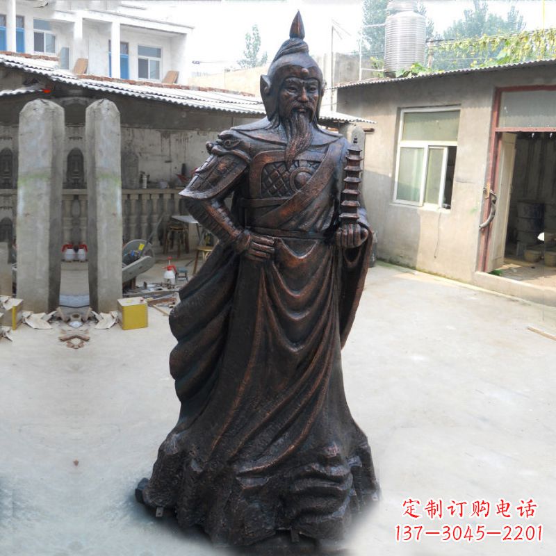 张掖战神托塔天王李靖铸铜雕塑