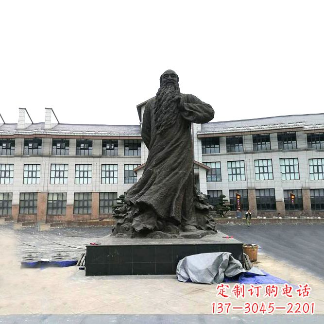 张掖张大千铜雕塑像-景区广场名人雕塑
