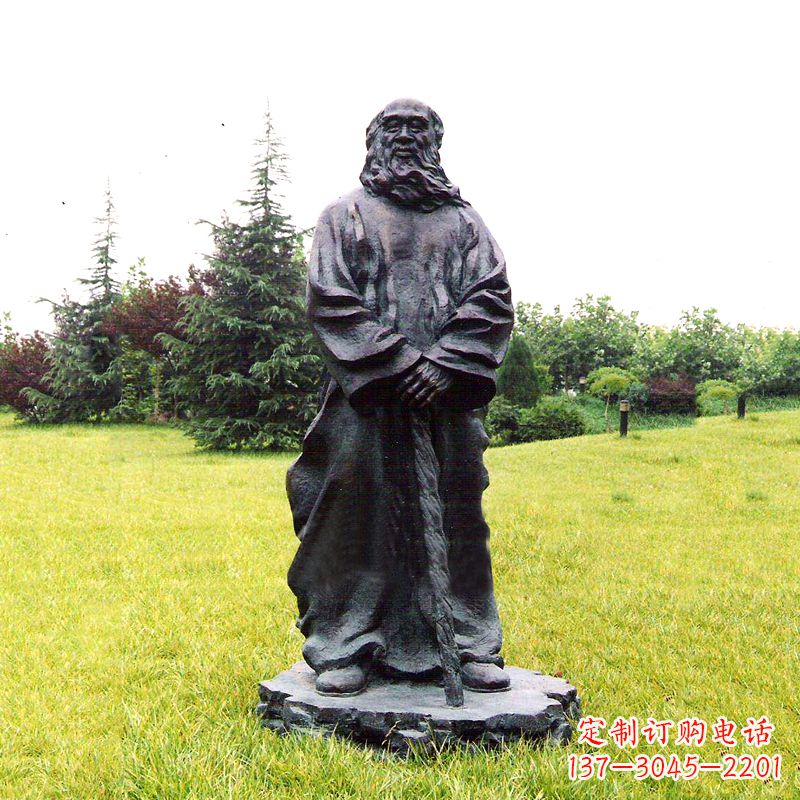 张掖张大千铜雕像-公园近代名人著名人物雕塑