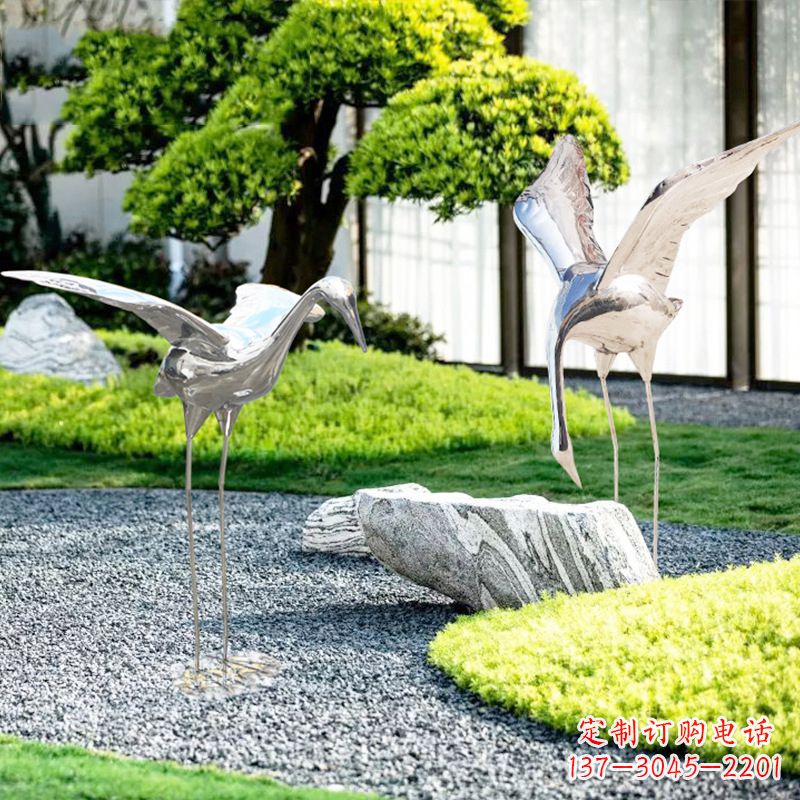 张掖长春不锈钢动物鹤雕塑