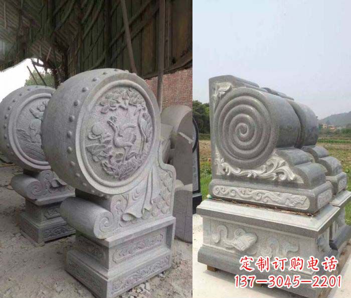张掖招财抱鼓石大理石门墩