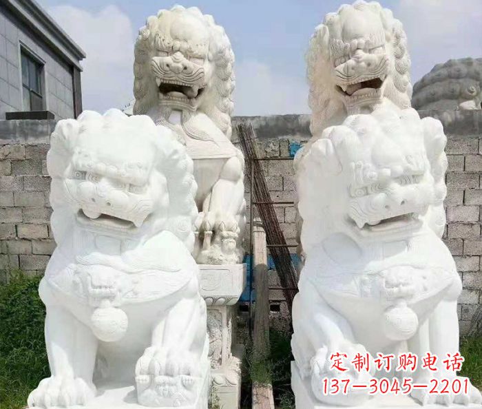 张掖招财动物汉白玉狮子石雕