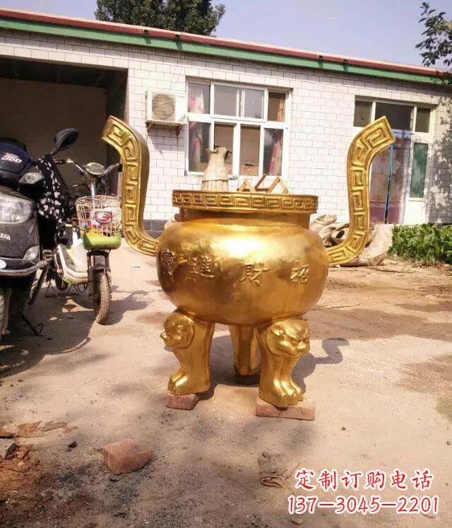 张掖招财进宝香炉寺庙铜雕