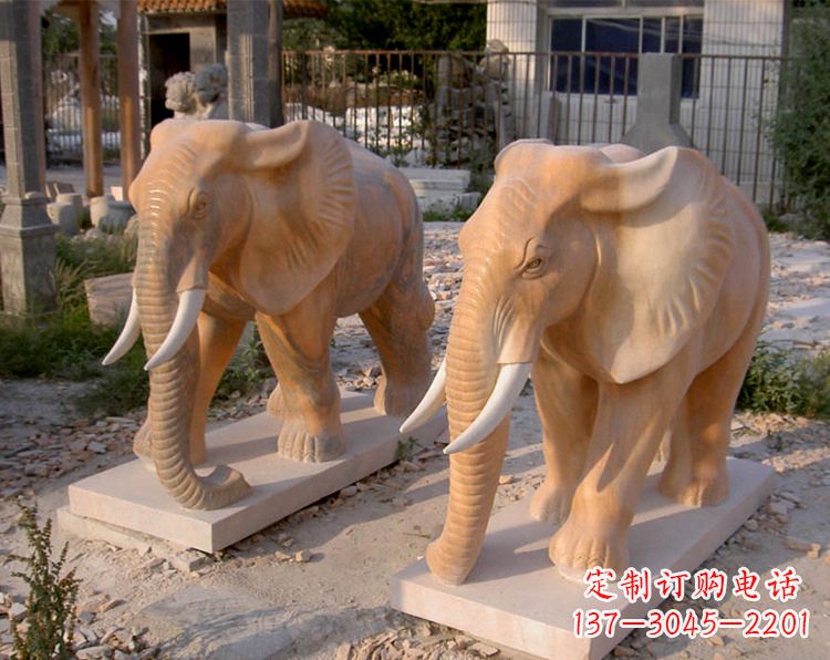 张掖招财石雕大象