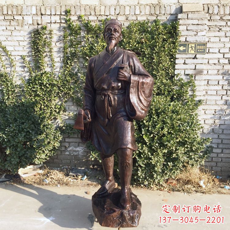 张掖中国古代十大名医之李时珍铜雕塑像