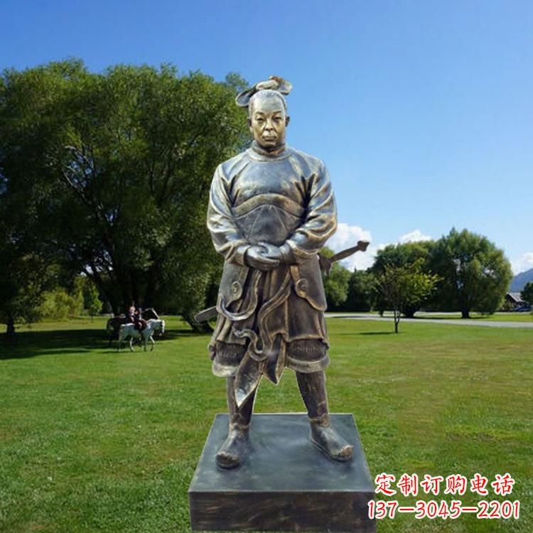 张掖中国汉初三杰之韩信仿铜雕像