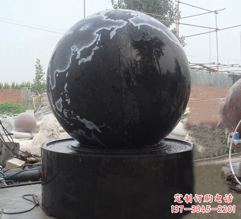 张掖中国黑风水球石雕