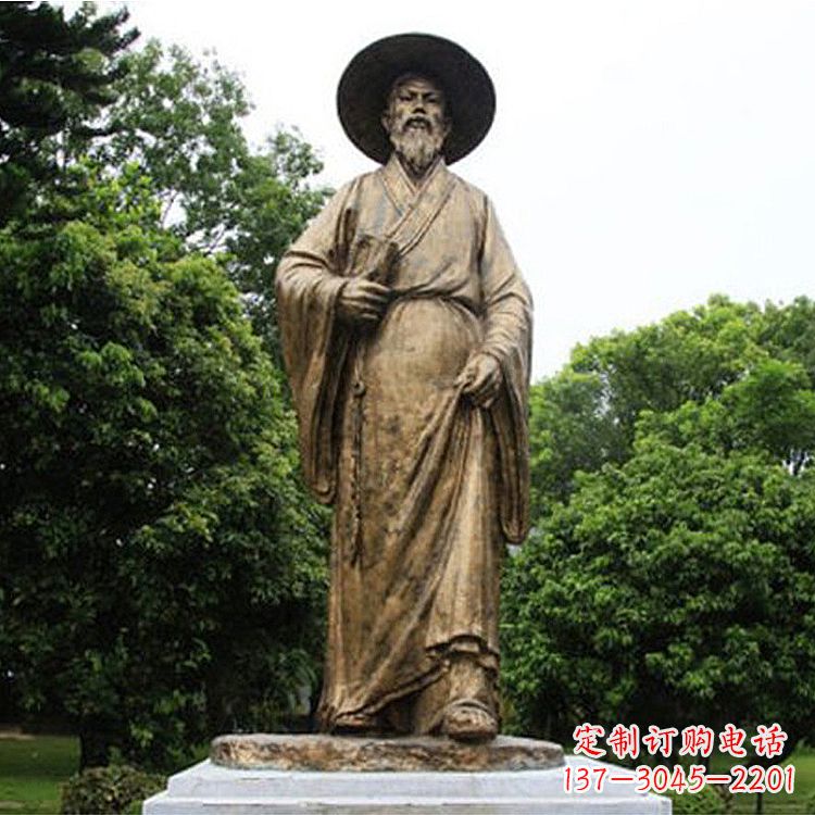 张掖中国历史文化名人北宋文学家苏轼苏东坡铜雕像