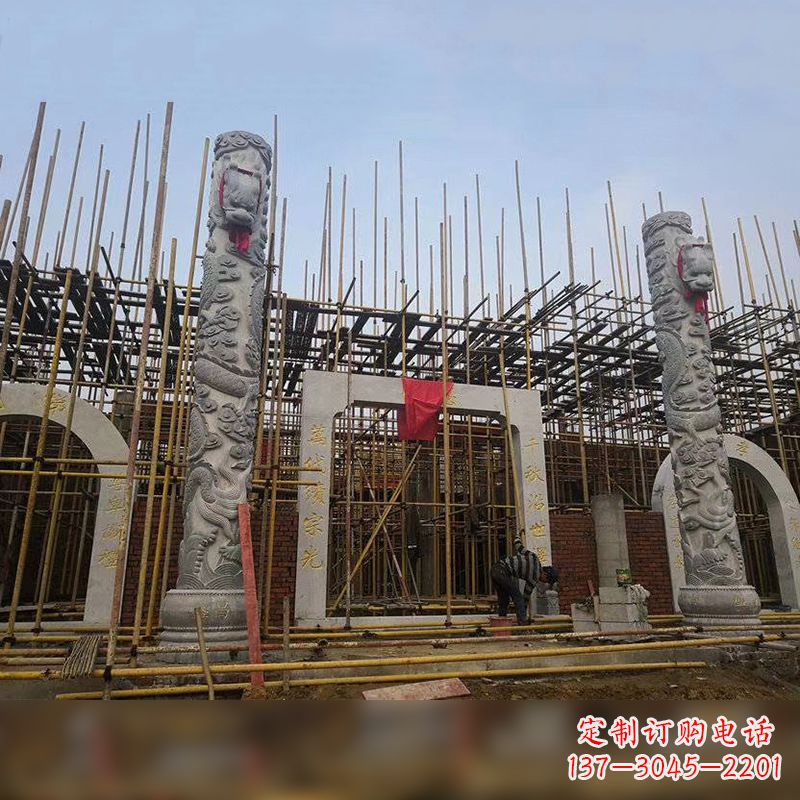 张掖中国龙柱石雕