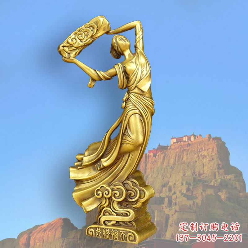 张掖中国上古传说“女娲补天”铸铜雕塑