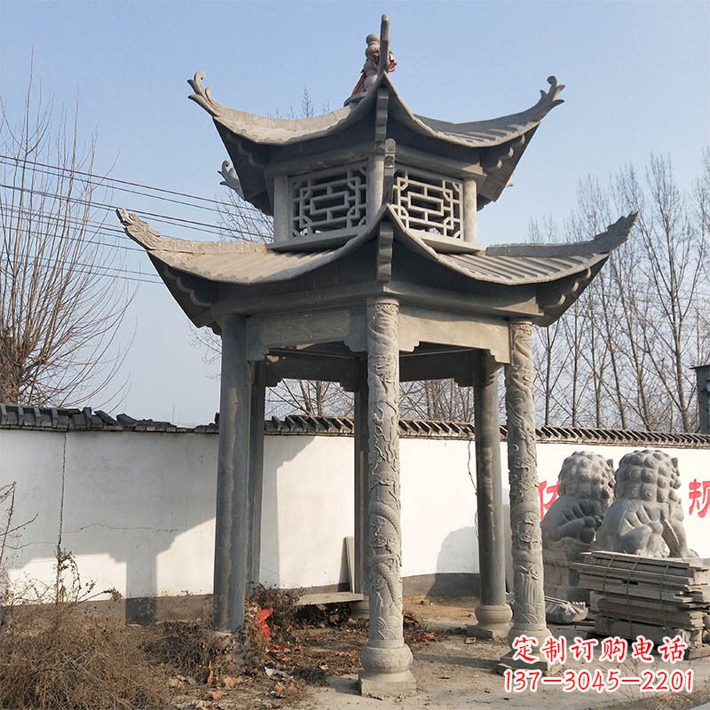 张掖中式双层石雕凉亭
