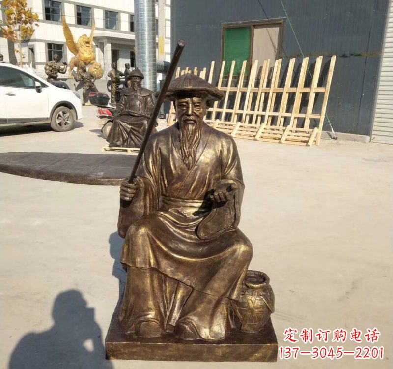 张掖铸铜姜太公钓鱼