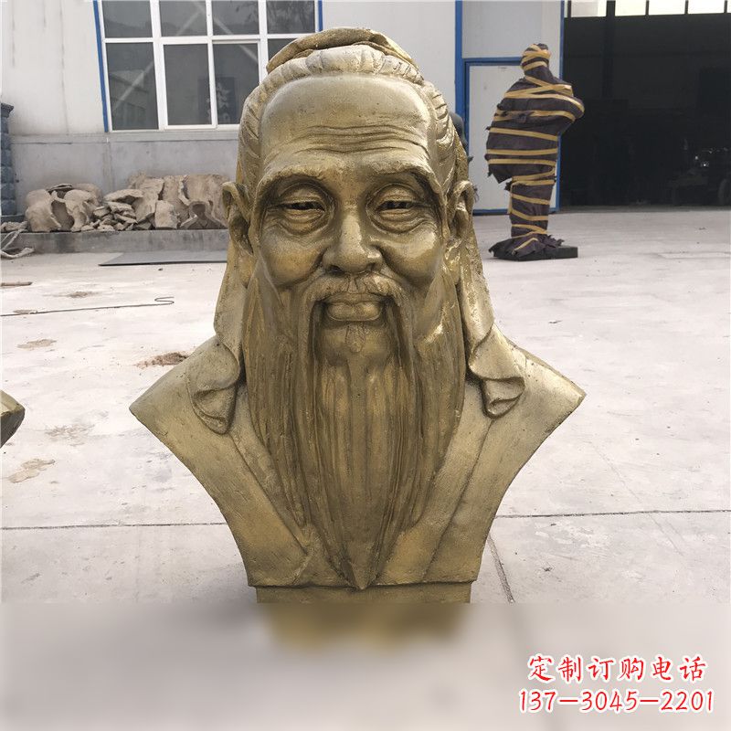 张掖铸铜孔子胸像雕塑