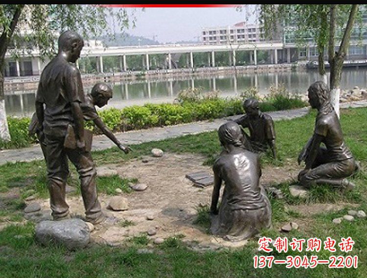 张掖铸铜老师和学生雕塑