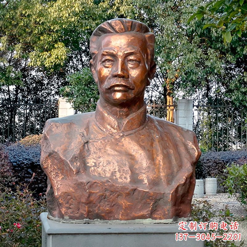 张掖铸铜鲁迅半身像雕像