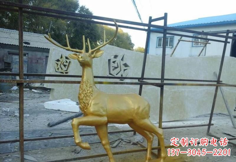 张掖铸铜梅花鹿雕塑