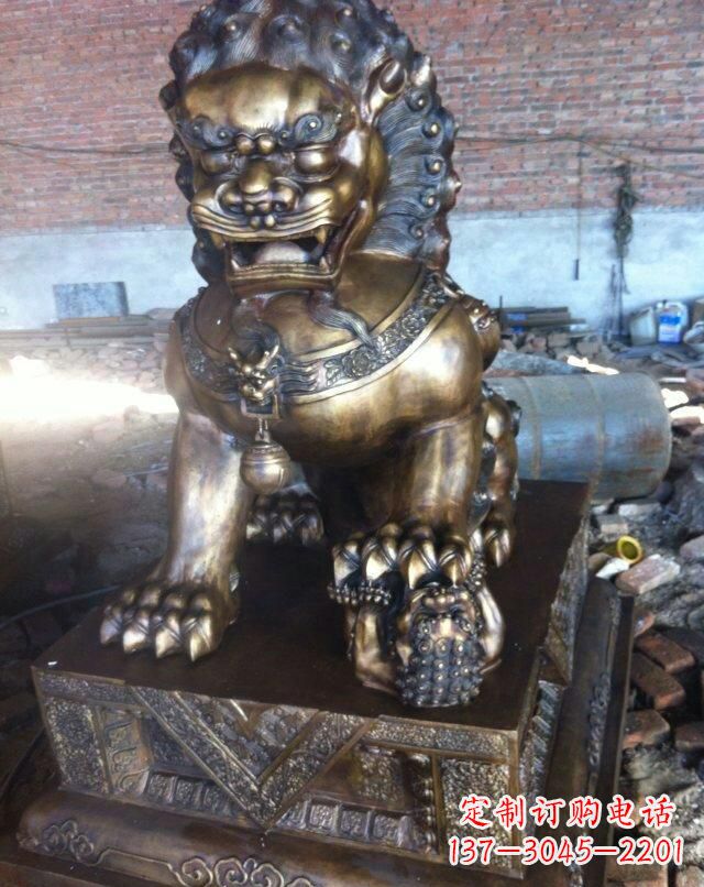张掖铸铜母子狮子雕塑