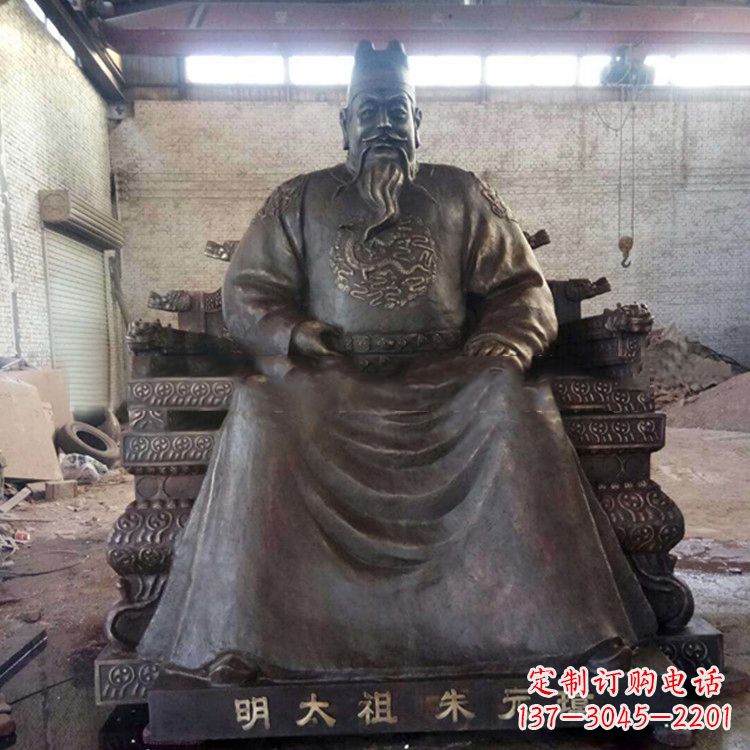 张掖铸铜明太祖雕塑