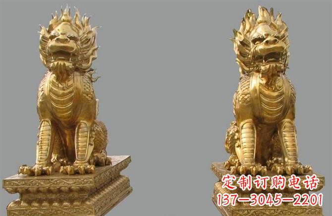 张掖铸铜麒麟雕塑222