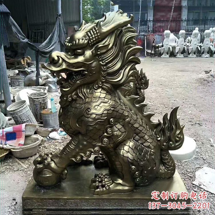 张掖铸铜麒麟雕塑