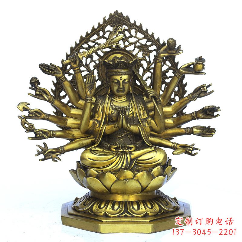 张掖铸铜千手观音雕塑