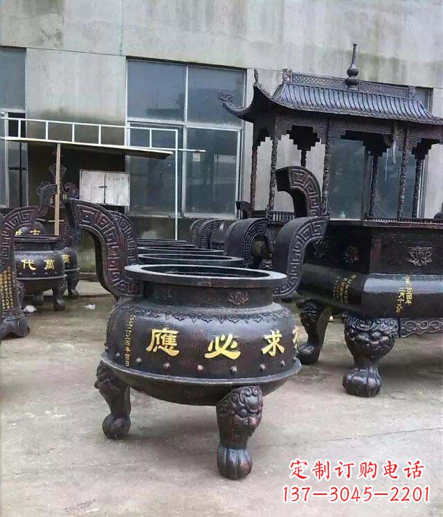 张掖铸铜寺庙香炉铜雕