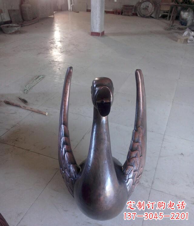 张掖铸铜天鹅公园动物铜雕