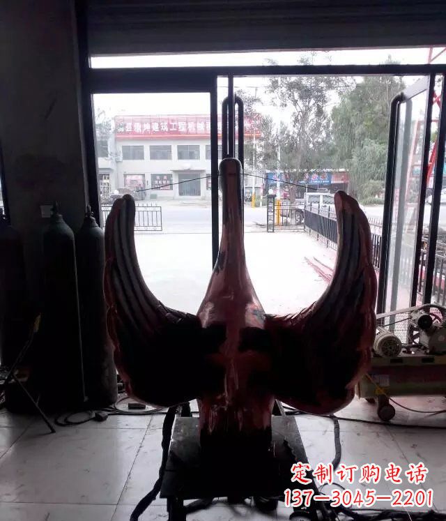 张掖铸铜天鹅公园动物铜雕 (2)