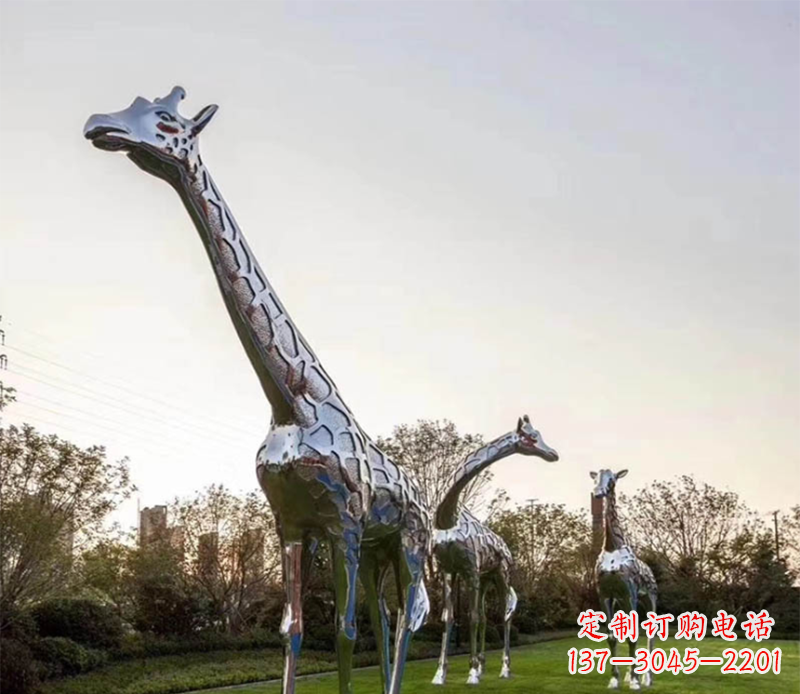 张掖不锈钢长颈鹿雕塑