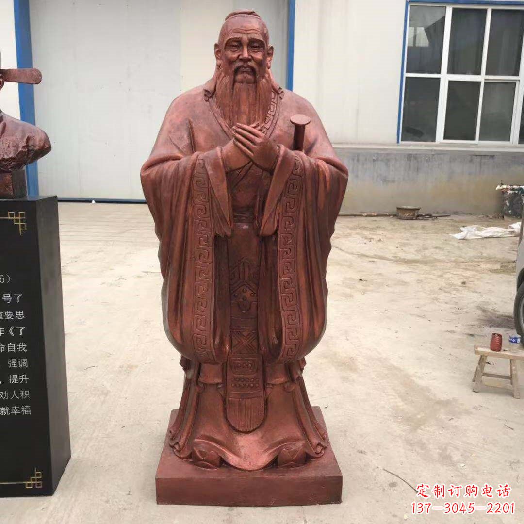 张掖紫铜孔子雕塑像