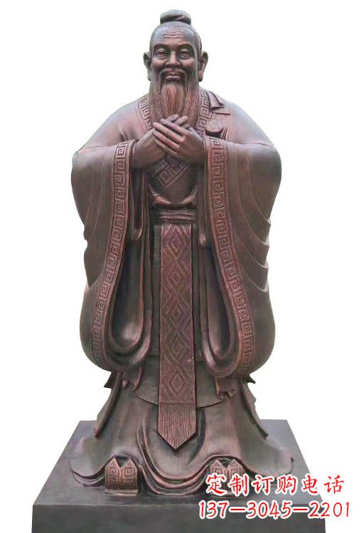 张掖紫铜孔子像