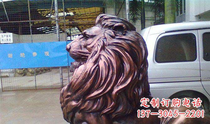 张掖紫铜西洋狮子铜雕 (2)