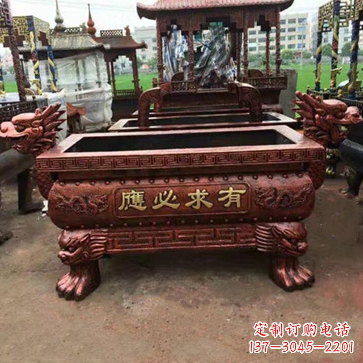张掖紫铜香炉雕塑