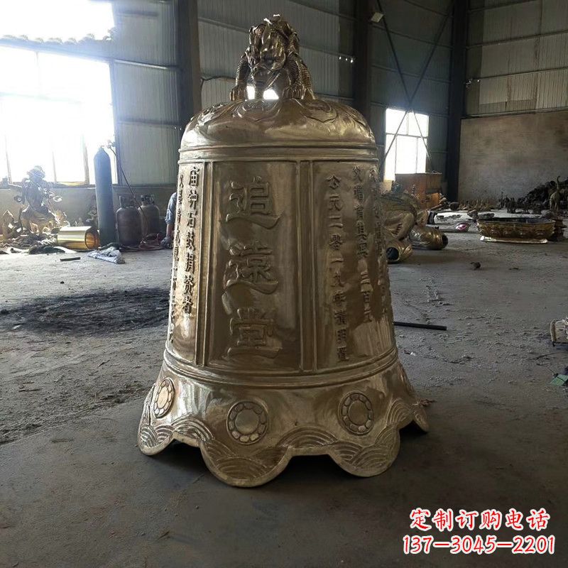 张掖宗祠铜钟雕塑