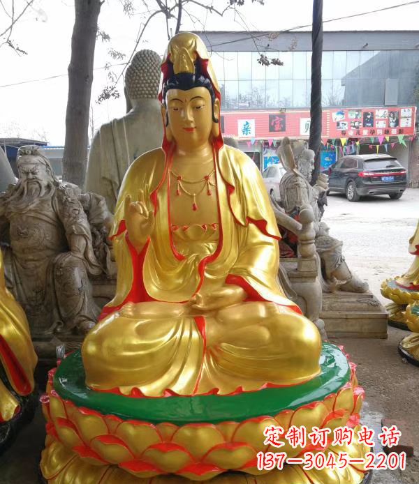 张掖宗教庙宇玻璃钢观音菩萨雕像