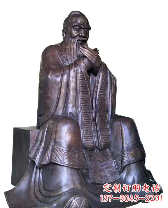 张掖作揖孔子青铜像